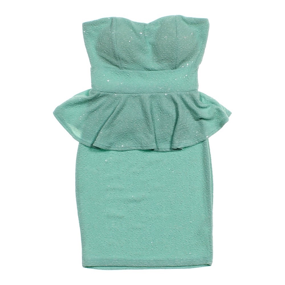 Sparkly Mint Sweetheart Bodycon Peplum dress